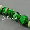 Millefiori Crystal Beads, Rondelle & handmade faceted, green Approx 1mm .5 Inch 