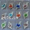 Inner Flower Lampwork Pendants, with Plastic Box, Leaf, mixed colors Approx 7mm 