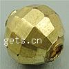 Faceted Brass Beads, Round, plated 7mm Approx 2mm 