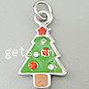 Zinc Alloy Christmas Pendants, Christmas Tree, plated, Christmas jewelry & enamel & with rhinestone nickel free Approx 3mm 