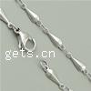 Мода нержавеющей стали ожерелье цепь, нержавеющая сталь, Бар цепи, оригинальный цвет длина:20 дюймовый, продается Strand