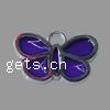 Кулоны с эмалью из цинкового сплава, цинковый сплав, бабочка, фиолетовый отверстие:Приблизительно 3mm, продается PC