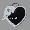 Zinc Alloy Enamel Pendants, Heart, platinum color plated, with rhinestone Approx 