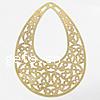 Brass Stamping Pendants, Teardrop, plated, hollow Approx 2mm 
