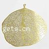 Brass Stamping Pendants, Leaf, plated, hollow Approx 0.5mm 