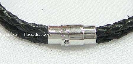 Rindsleder-Armbänder, Kuhhaut, 316 Edelstahl Verschluss, unterschiedliche Länge der Wahl, keine, 17x15mm, 3.5mm, verkauft von Strang