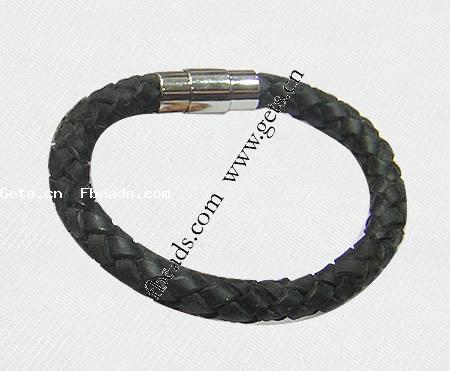 Cowhide Bracelets, 316 stainless steel clasp, different length for choice, more colors for choice, 8mm, Sold By Strand