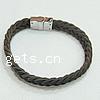 Cowhide Bracelets, 316 stainless steel clasp black, 11mm 