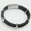 Cowhide Bracelets, with 316 Stainless Steel 4mm 