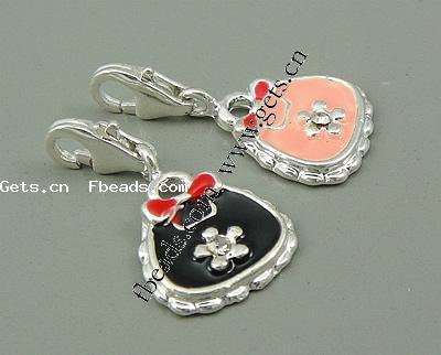 Zinc Alloy Enamel Pendants, brass lobster clasp, Handbag, plated, more colors for choice, 25x13x2.5mm, Sold By PC