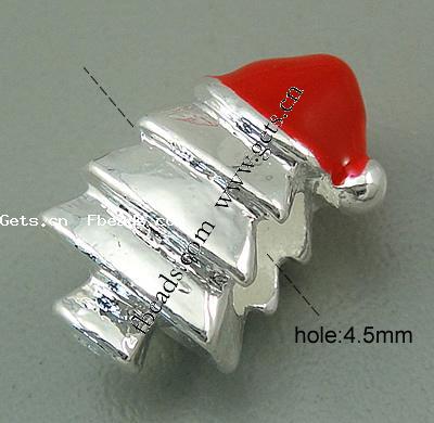 European Christmas Beads, Zinc Alloy, Tower, plated, without troll & enamel & large hole, more colors for choice, 15x9x7mm, Hole:Approx 4.5mm, Sold By PC