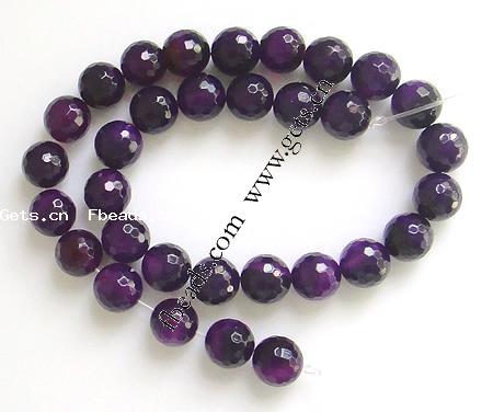 Natural Purple Agate Beads, Round, Customized & more sizes for choice & faceted, Hole:Approx 1-1.5mm, Length:Approx 15.5 Inch, Sold By Strand