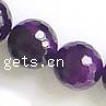Natürliche violette Achat Perlen, Violetter Achat, rund, Kundenindividuell & Weitere Größen für Wahl & facettierte, Bohrung:ca. 1-1.5mm, Länge:ca. 15.5 ZollInch, verkauft von Strang[