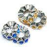 Wave Rondelle Rhinestone Spacer, Zinc Alloy, Flat Round, DIY & with rhinestone Approx 5mm, Approx 