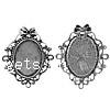 Zinc Alloy Pendant Cabochon Setting, Oval, plated Approx 3.5mm 