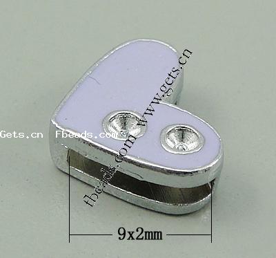 Rhinestone Emaille Armband Charm, Zinklegierung, mit Emaille, Herz, plattiert, mit Strass, keine, 13x10x4mm, Bohrung:ca. 9x2mm, verkauft von PC