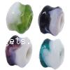 No Core Lampwork Europa Beads, Tube, more colors for choice, 11x15mm, Hole:Approx  6MM, Sold by PC