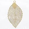 Brass Stamping Pendants, Leaf, plated, hollow Approx 3mm 