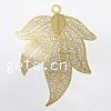 Brass Stamping Pendants, Leaf, plated, hollow Approx 2mm 