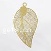 Brass Stamping Pendants, Leaf, plated, hollow Approx 2.5mm 