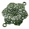 Flower Zinc Alloy Connector, plated, 1/1 loop Approx 3mm 
