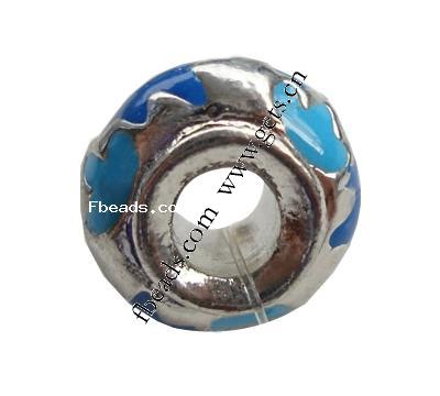 Gota de Europeo de aleación de zinc con esmalte, Toroidal, sin rosca & agujero largo, más colores para la opción, libre de níquel, plomo & cadmio, 8x14mm, agujero:aproximado 5mm, Vendido por UD