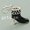Enamel Sterling Silver Pendants, 925 Sterling Silver, Shoes, plated, with lobster clasp & with cubic zirconia Approx 3mm 