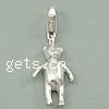 Sterling Silver Animal Pendants, 925 Sterling Silver, Bear, plated Approx 3mm 