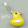 Enamel Sterling Silver Pendants, 925 Sterling Silver, Chicken, plated, with lobster clasp Approx 3mm 
