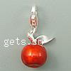 Enamel Sterling Silver Pendants, 925 Sterling Silver, Apple, plated, with lobster clasp Approx 3mm 