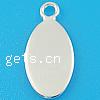 Sterling Silver Tag, 925 Sterling Silver, Oval, plated Approx 2mm 