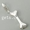 Sterling Silver Pendants, 925 Sterling Silver, Dog Bone, plated Approx 3mm 