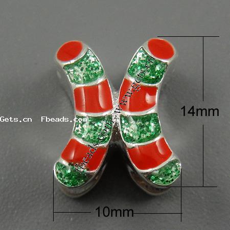 Enamel Zinc Alloy European Beads, Butterfly, plated, large hole, more colors for choice, 14x11x10mm, Hole:Approx 5mm, Sold By PC