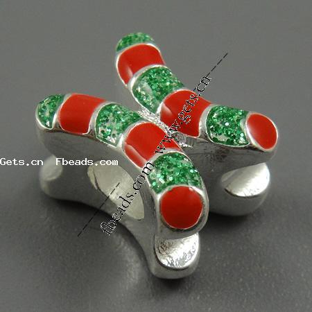Enamel Zinc Alloy European Beads, Butterfly, plated, large hole, more colors for choice, 14x11x10mm, Hole:Approx 5mm, Sold By PC