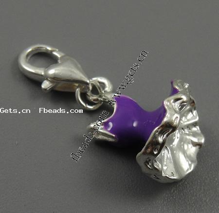 Zinc Alloy Enamel Pendants, brass lobster clasp, plated, more colors for choice, 15x13x12mm, Hole:Approx 5mm, Sold By PC