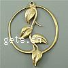 Brass Pendant Findings, Leaf, plated, with loop Approx 1mm 