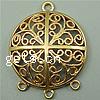 Brass Chandelier Component, Flat Round, plated, 1/3 loop Approx 1.5mm 