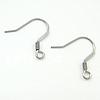 Stainless Steel Hook Earwire, 316L Stainless Steel, with loop, original color, 19mm, 17mm Approx 2mm 