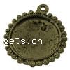 Zinc Alloy Pendant Cabochon Setting, Flat Round, plated Approx 2.5mm 