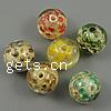 Gold Sand Lampwork Beads, Round 14mm Approx 3mm 