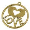 Zinc Alloy Flat Round Pendants, word love, plated, with letter pattern Approx 3mm 