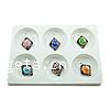 Inner Flower Lampwork Pendants, with Plastic Box, Rhombus, gold sand, mixed colors Approx 7mm 