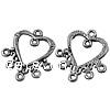 Zinc Alloy Chandelier Components, Heart, plated, 1/6 loop Approx 1.5mm 