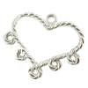Zinc Alloy Chandelier Components, Heart, plated, 1/5 loop Approx 2mm 