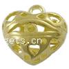 Zinc Alloy Heart Pendants, plated, hollow Approx 1.5mm 