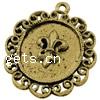 Zinc Alloy Pendant Cabochon Setting, Flower, plated Approx 2mm 