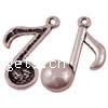 Musical Instrument Shaped Zinc Alloy Pendants, Music Note, plated Approx 1.5mm 