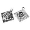 Zinc Alloy Jewelry Pendants, Rhombus, plated, with flower pattern Approx 3.5mm 