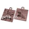 Zinc Alloy Jewelry Pendants, Rectangle, plated Approx 3.5mm 