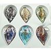 Lampwork Pendants, Leaf, handmade, silver foil, mixed colors Approx 8mm 